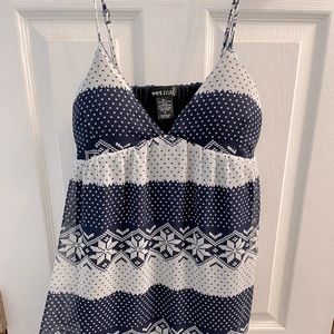 Navy blue and white patterned Wet Seal dress